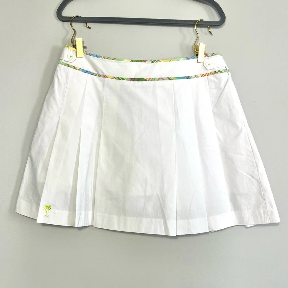 Vintage Lily Pulizter White Plaid Pleated Skort - Picture 1 of 5